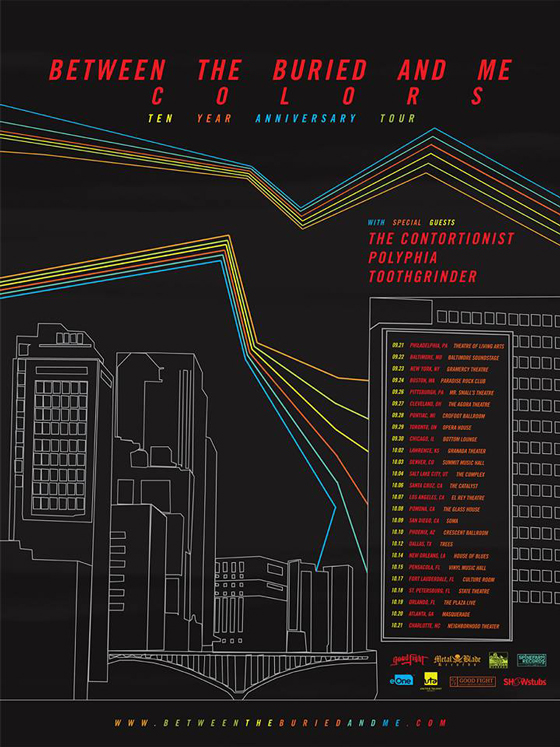 Between the Buried and Me Plot 'Colors' 10th Anniversary Tour 