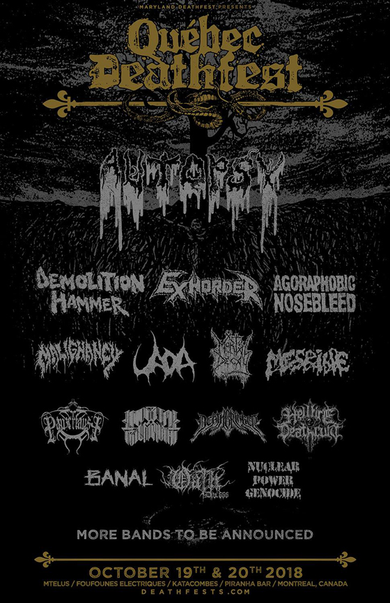 Quebec Deathfest Gets Autopsy, Demolition Hammer, Exhorder for Inaugural Edition