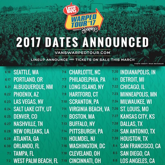 Warped Tour Will Skip Canada Again in 2017 