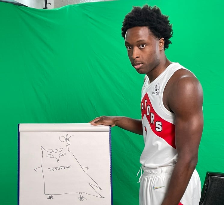 Toronto Raptors Players Try to Draw the OVO Owl from Memory, and the Results Are Really Something 