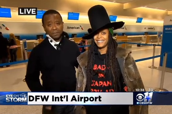 Erykah Badu Interviewed About Airport Delays on CBS News 