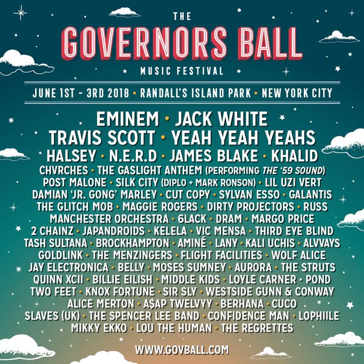 ​Governors Ball Gets Eminem, Jack White, Travis Scott for 2018 Lineup 
