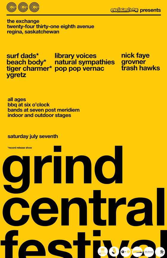 Regina's Grind Central Records Announces Inaugural Festival with Surf Dads, Library Voices 