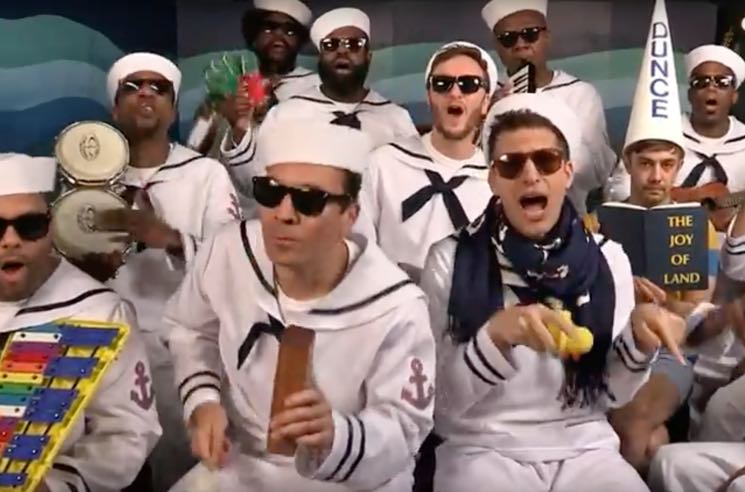 ​The Lonely Island Join Jimmy Fallon and the Roots for Classroom Instrument Version of 'I'm on a Boat' 