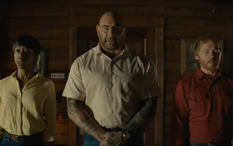 Dave Bautista Tasks Jonathan Groff with Stopping the Apocalypse in the Trailer for M. Night Shyamalan's 'Knock at the Cabin' 