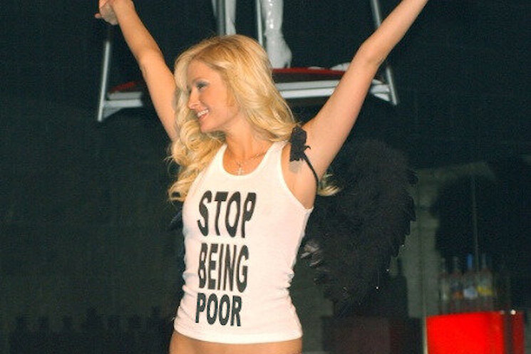 Paris Hilton Says That Infamous 'Stop Being Poor' Shirt Is Fake 