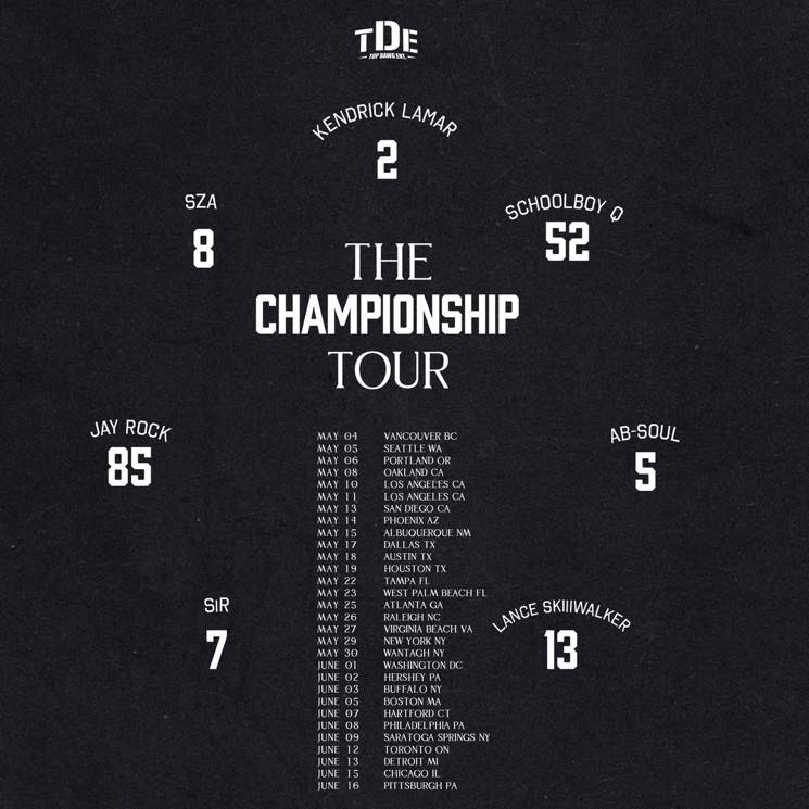 Kendrick Lamar, SZA, ScHoolboy Q, Ab-Soul and Jay Rock Team Up for &quot;The Championship Tour&quot;