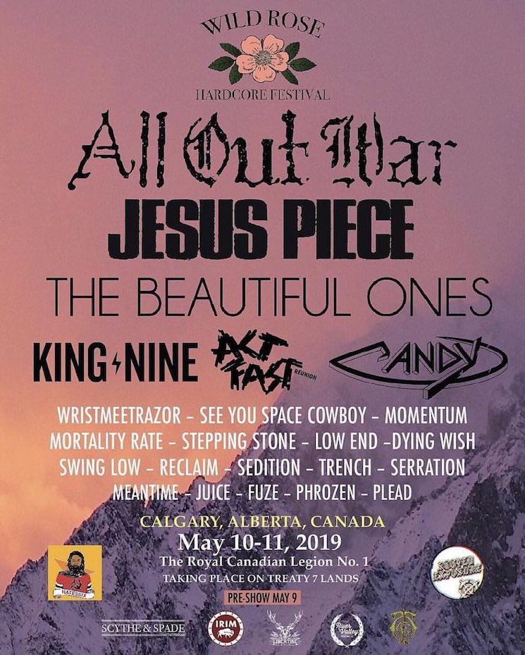 All Out War, Jesus Piece, Candy to Play Calgary's Wild Rose Hardcore Festival 