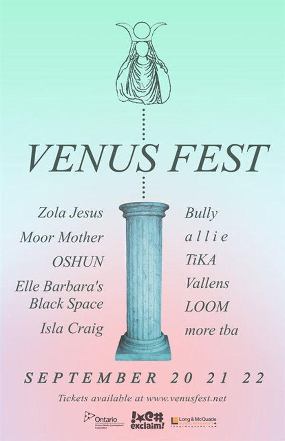 Toronto's Venus Fest Unveils 2018 Lineup with Zola Jesus, Moor Mother, Bully 