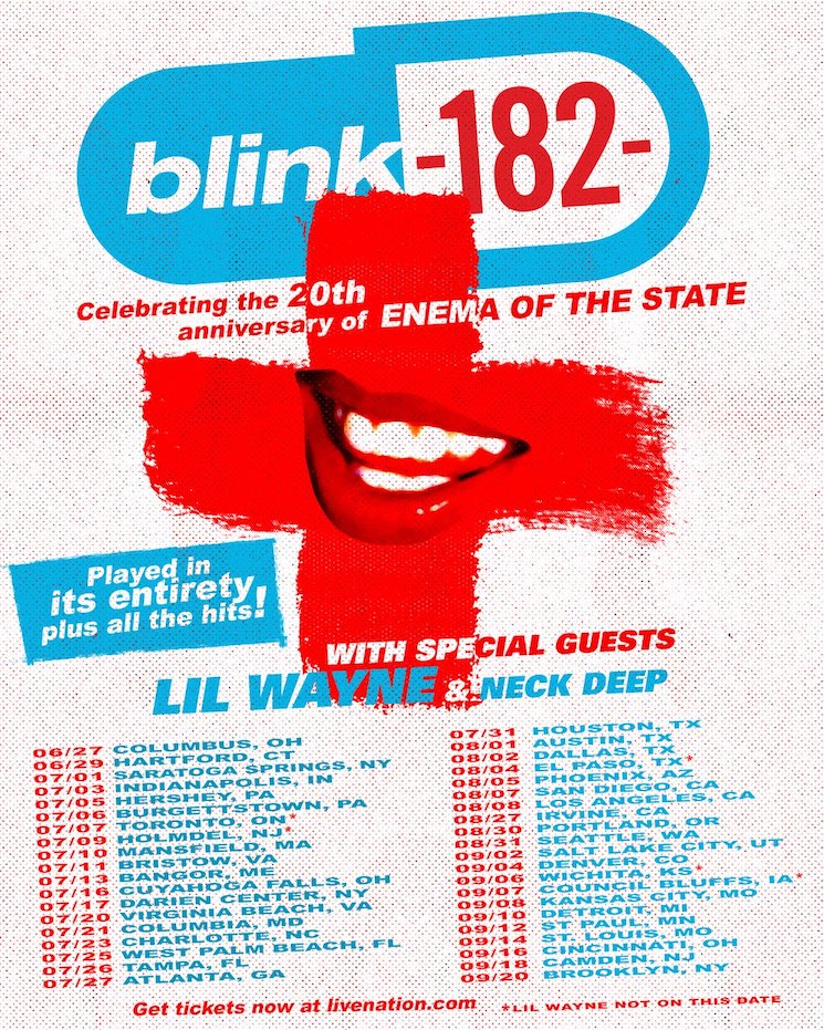 Blink-182 Are Playing 'Enema of the State' in Its Entirety on Their Summer Tour 