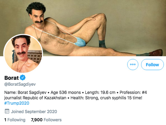 Borat Is on Twitter Now 