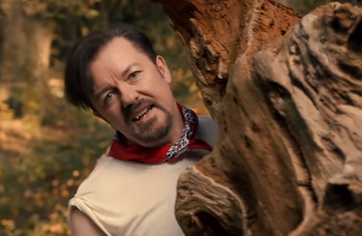 Watch Ricky Gervais Frolic in a Field with a 'Lady Gypsy' 