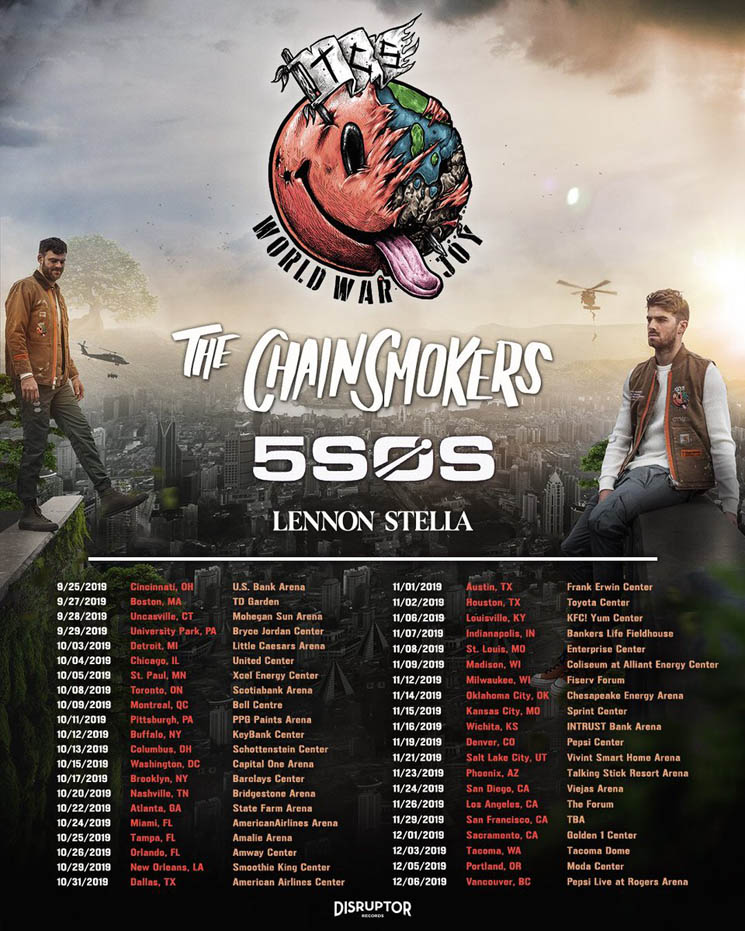 The Chainsmokers Announce "World War Joy" Tour Exclaim!