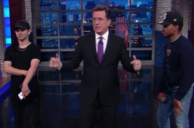 ​Skrillex and Chance the Rapper Remix Opening Monologue, Perform with Hundred Waters on 'Colbert' 