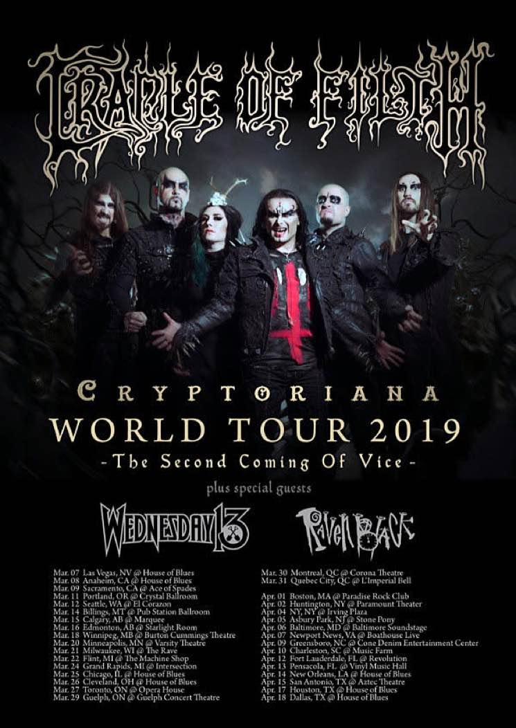 ​Cradle of Filth Announce North American Dates on 'Cryptoriana World Tour' 