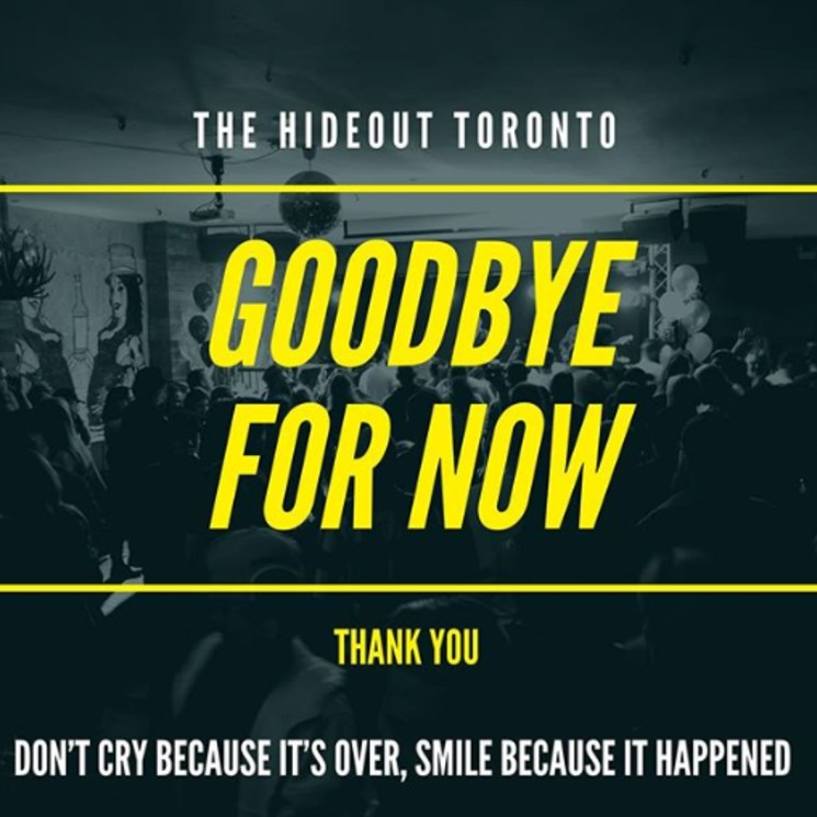 Toronto Venue the Hideout Is Closing Permanently 