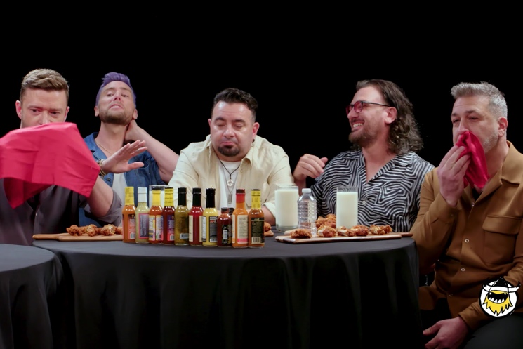 Justin Timberlake Acknowledges His 'Slightly Regrettable' Beatboxing While *NSYNC Eat Spicy Wings 