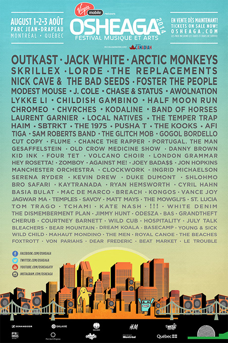 Osheaga Reveals 2014 Lineup with Outkast, Jack White, Lorde, Modest Mouse, Replacements 