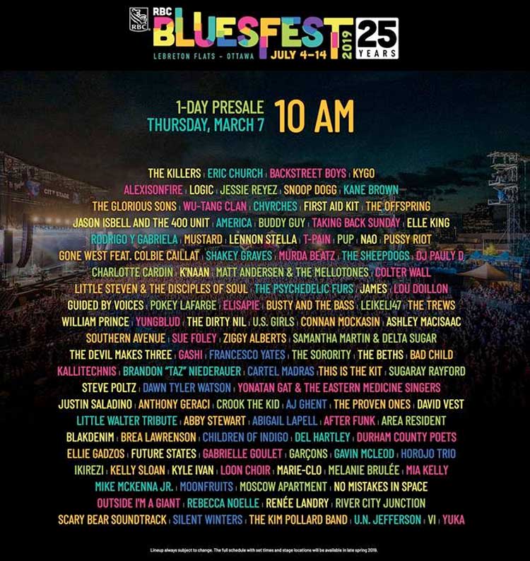 Ottawa's RBC Bluesfest Unveils 2019 Lineup  
